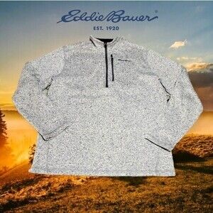 Eddie Bauer Radiator 2.0 Half Zip Fleece Pullover Mens Heathered Gray L 13002361